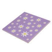 Paars Daisy Ceramic Tile Tegeltje (Zijkant)