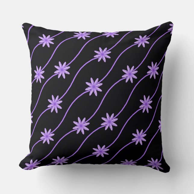Paars Daisy Chain Floral Pattern Sierkussen (Voorkant)
