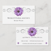 Paars Daisy Floral Shop Visitekaartje (Voorkant / Achterkant)
