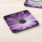 Paars Daisy Flower Cork Onderzetter (Linkerzijde)