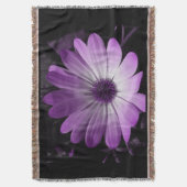 Paars-Daisy Flower Throw Blanket Deken (Voorkant Verticaal)