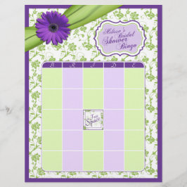 Paars Daisy Green Floral Vrijgezellenfeest Bingo