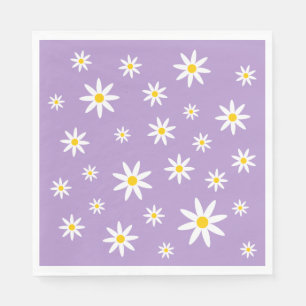 Paars Daisy Paper Napkins Servet