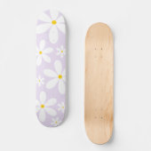 Paars Daisy Pattern Skateboard (Voorkant)