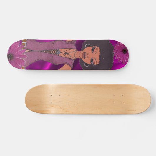 Paars Daisy Retro Girl Skateboard (Horizontaal)