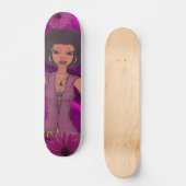 Paars Daisy Retro Girl Skateboard (Voorkant)