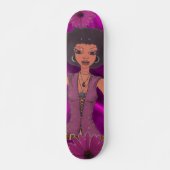 Paars Daisy Retro Girl Skateboard (Voorkant)