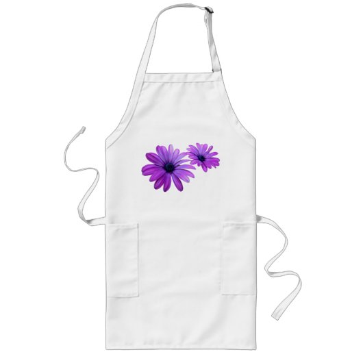 Paars Daisy Schort Beauful Blue Flower BBQ Schort (Voorkant)