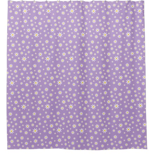 Paars Daisy Shower Curtain Douchegordijn (Voorkant)