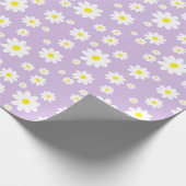 Paars Daisy Spring Pattern Cadeaupapier (Hoek)