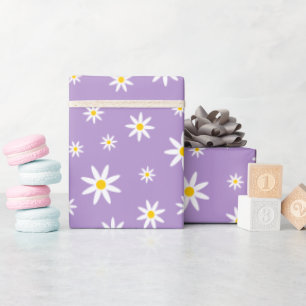 Paars Daisy Wrapping Paper Cadeaupapier