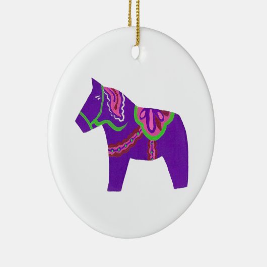 Paars Dala Horse Ornament (Rechts)