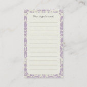 Paars Damask Appointment Visitekaartje Afsprakenkaartje (Achterkant)