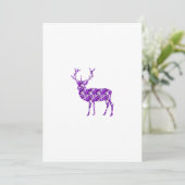 Paars Damask Deer Stag Kaart (Staand voorkant)