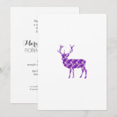 Paars Damask Deer Stag Kaart (Voorkant / Achterkant)
