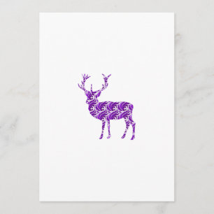 Paars Damask Deer Stag Kaart