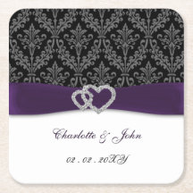 Paars Damask Diamante Wedding