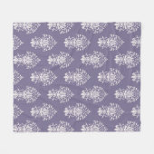 Paars Damask Fleece Blanket Deken (Voorkant (Horizontaal))