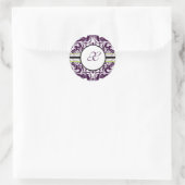 Paars Damask Initiaal Sticker Letter X Wedding (Tas)
