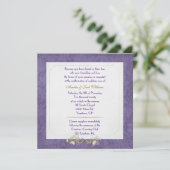 Paars Damask Lijst bruiloft Vow Renewal Kaart (Staand voorkant)