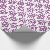 Paars Damask Pattern Cadeaupapier (Hoek)