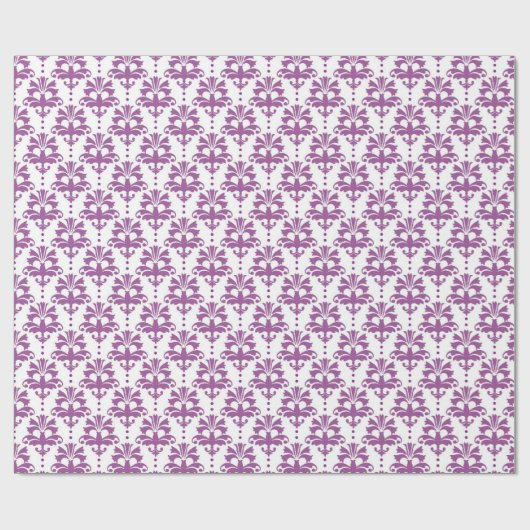 Paars Damask Pattern Cadeaupapier (Vlak)