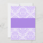 Paars Damask Princess Crown Girl Baby shower Kaart (Achterkant)