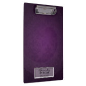 Paars Damask Swirl Elegant chic Glam Personalizeer Klembord (Rechts)