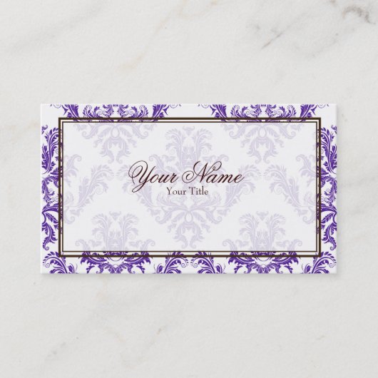 Paars Damask Visitekaartje (Voorkant)