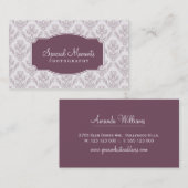 Paars Damask Visitekaartje (Voorkant / Achterkant)