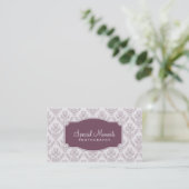 Paars Damask Visitekaartje (Staand voorkant)