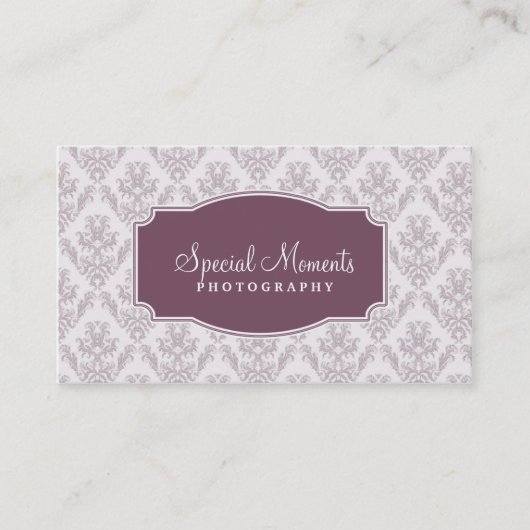 Paars Damask Visitekaartje (Voorkant)