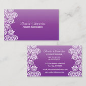 Paars Damask Visitekaartje (Voorkant / Achterkant)
