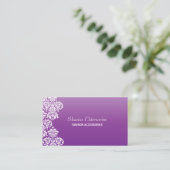 Paars Damask Visitekaartje (Staand voorkant)