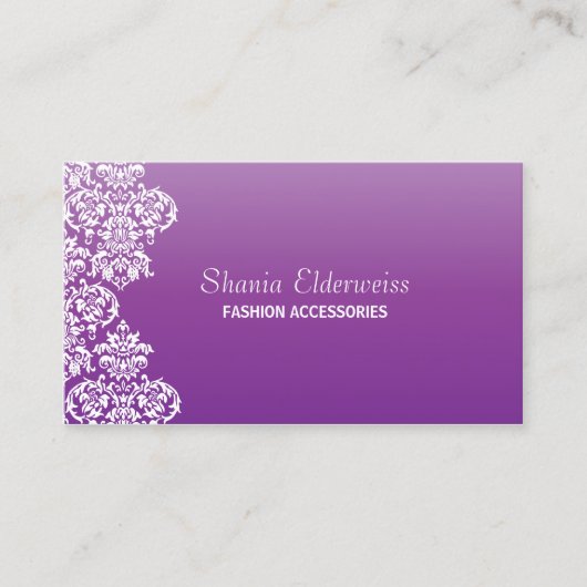 Paars Damask Visitekaartje (Voorkant)