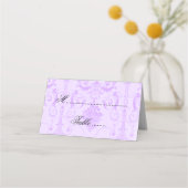  Paars Damask Wedding Plaatskaartje (Achterkant)