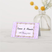  Paars Damask Wedding Plaatskaartje (Voorkant)