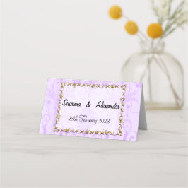  Paars Damask Wedding Plaatskaartje