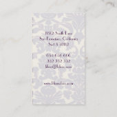 PAARS DAMASKDECORATIEGEHALTE Visitekaartje (Achterkant)