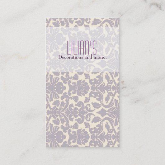 PAARS DAMASKDECORATIEGEHALTE Visitekaartje (Voorkant)
