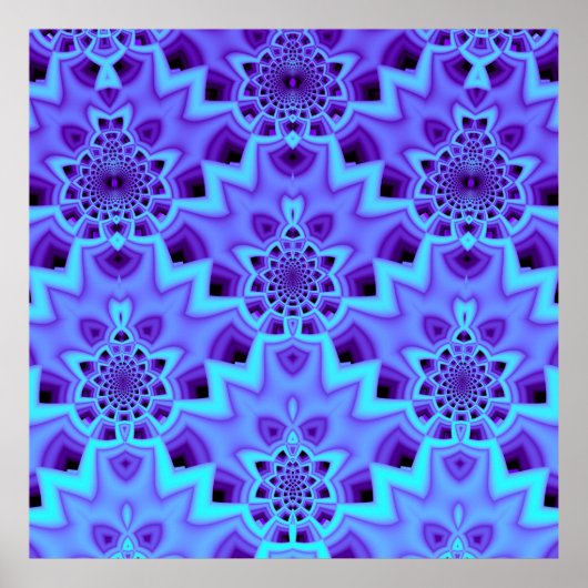 Paars Damast Patroon Poster (Voorkant)