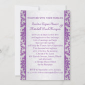 Paars damesje op zilveren achtergrond Weddenschap Kaart (Achterkant)