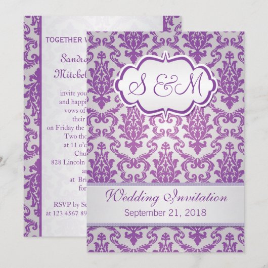 Paars damesje op zilveren achtergrond Weddenschap Kaart (Voorkant / Achterkant)