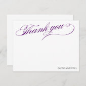 Paars Dank u, opmerkingen Notitiekaartje (Voorkant / Achterkant)