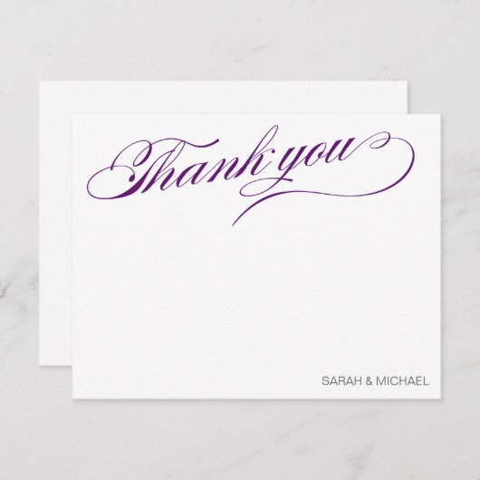 Paars Dank u, opmerkingen Notitiekaartje (Voorkant / Achterkant)