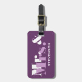 Paars de heer en mevrouw Reiser bagagelabel voor p (Voorkant verticaal)