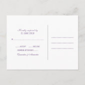 Paars Deco Chic Wedding RSVP Briefkaart (Achterkant)