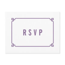 Paars Deco Chic Wedding RSVP Briefkaart
