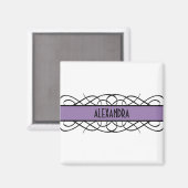 Paars Deco Flourish Magnet (Voorkant / Achterkant)