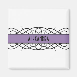 Paars Deco Flourish Magnet